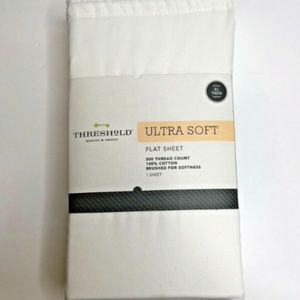 Threshold Ultra Soft Flat Sheet Twin 68" x 96" White 100% Cotton